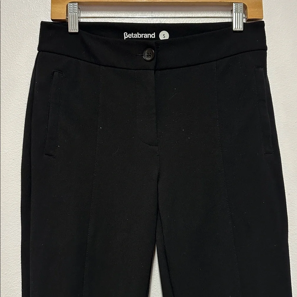 Beta Brand Women's Black Slim Fit Cigarette Ponte Pants with zip ankle - Picture 3 of 7